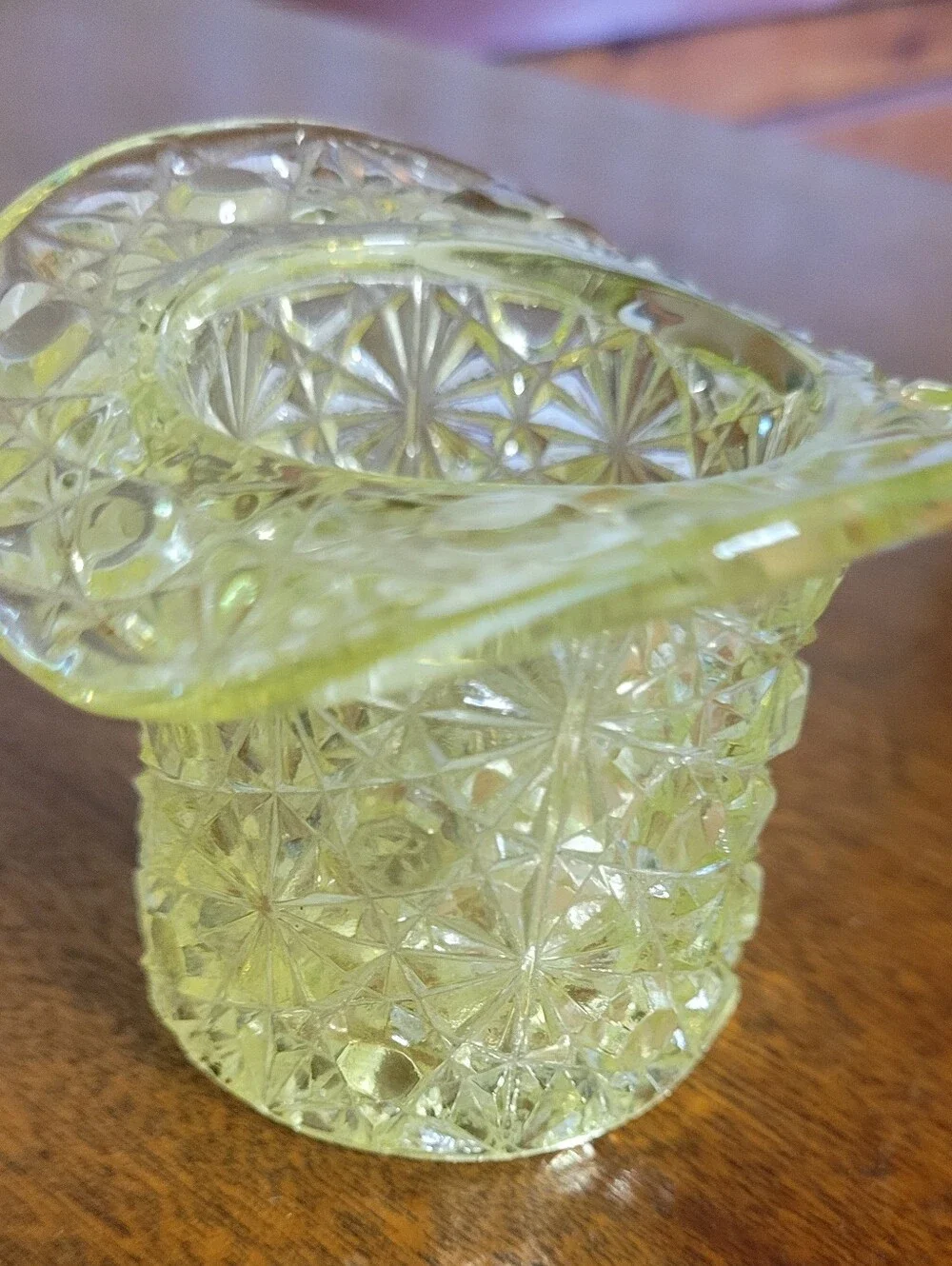 Yellow Uranium Pressed Glass Toothpick Holder - Home Accents (116)